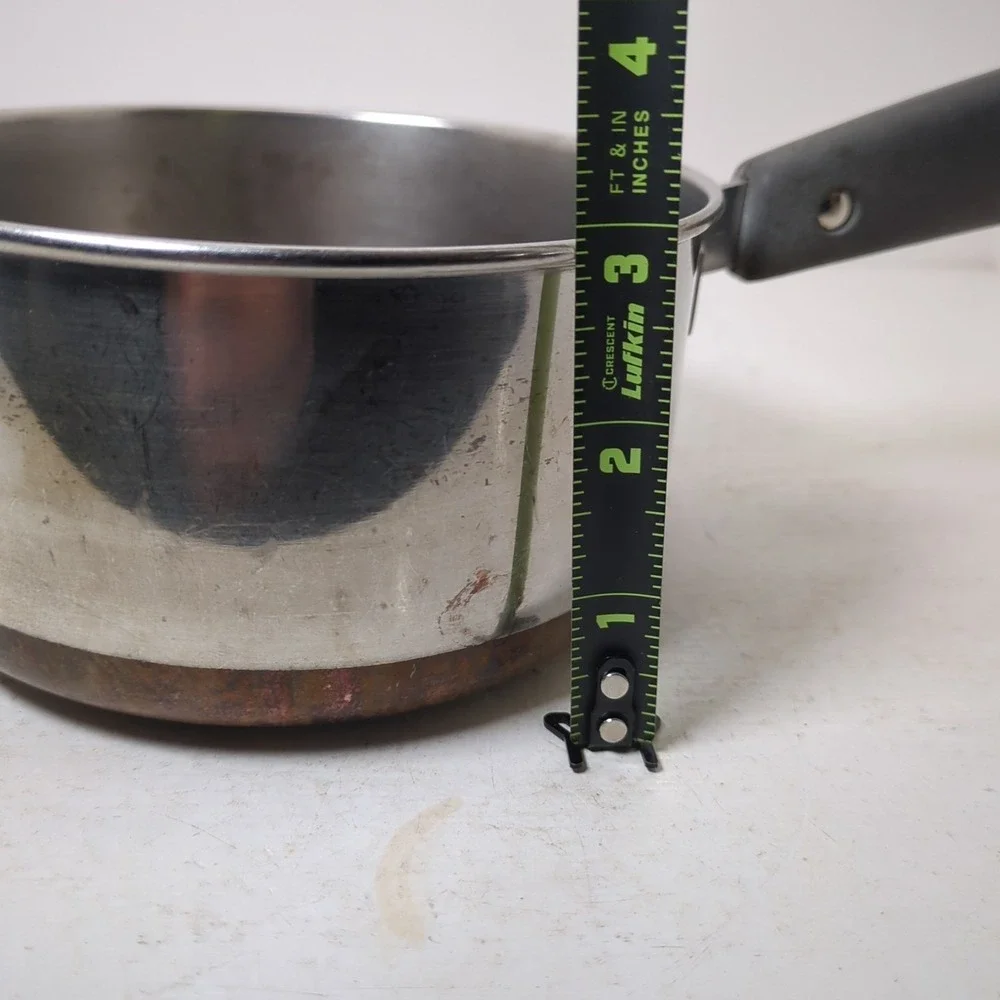 Vintage Revere Ware 1801 Copper Clad Copper Bottom 2 QT Pan Pot 2363973 - No Lid